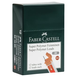 Грифели Faber-Castell \"Polymer\" для механических карандашей, 12шт., 0,5мм, HB