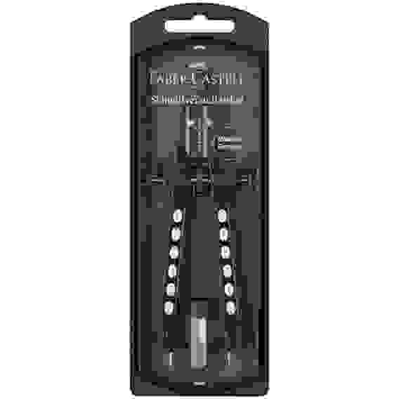 Циркуль Faber-Castell "Factory", хром , + грифели, пластиковый футляр