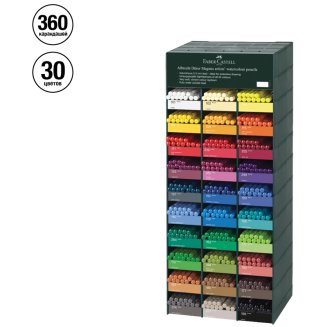 Дисплей с каранд.акв.худ. Faber-Castell \"Albrecht Dürer Magnus\",утолщ.,заточ.,ассорт.,30цв.,360 пред