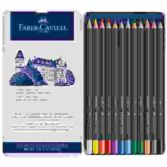 Карандаши Faber-Castell \"Goldfaber\" цветные, круглые, набор из 12 цветов в металлической коробке