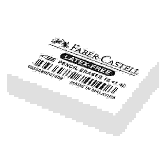 Ластик Faber-Castell \"Latex-Free\" из синтетического каучука, прямоугольный, размер 37*25*7мм