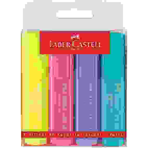 Текстовыделители Faber-Castell \"46 Superfluorescent+Pastel\" в наборе 2 фл.цв. и 2 пастел.цв.,1-5м