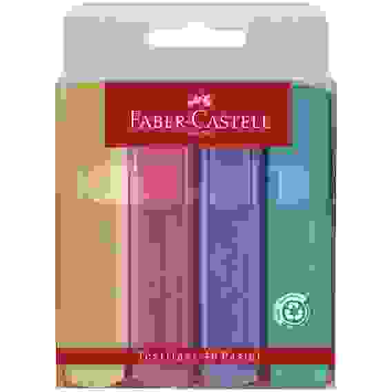 Текстовыделители Faber-Castell \"46 Superfluorescent+Pastel\" в наборе 2 фл.цв. и 2 пастел.цв.,1-5м