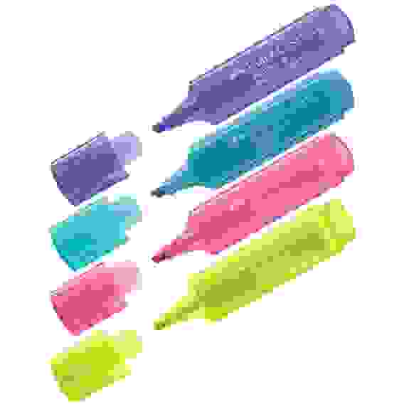 Текстовыделители Faber-Castell \"46 Superfluorescent+Pastel\" в наборе 2 фл.цв. и 2 пастел.цв.,1-5м