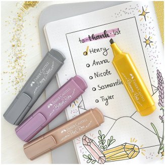 Текстовыделители Faber-Castell \"TL 46\" в наборе из 4 цв, металлик, скошенные, 1-5 мм,