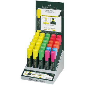 Текстовыделитель Faber-Castell \"48\" скошенный, толщ.линии 1-5 мм, разные цвета представлены в диспле