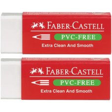 Набор ластиков Faber-Castell \"PVC-Free\" 2шт., прямоугольный, 56*20*7мм, картон. футляр, блистер
