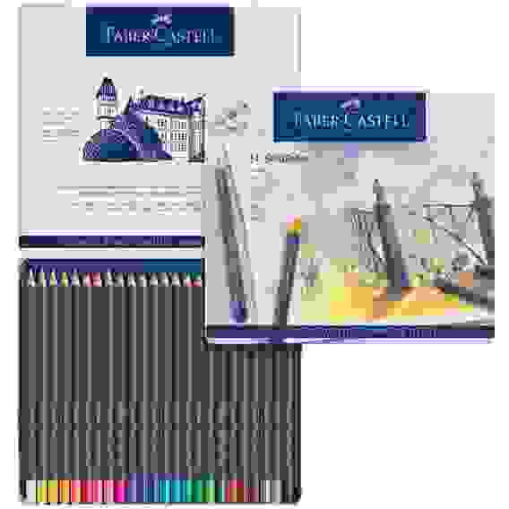 Карандаши Faber-Castell \"Goldfaber\" цветные, круглые, набор из 24 цветов в металлической коробке