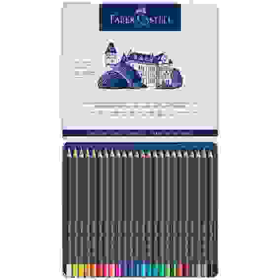 Карандаши Faber-Castell \"Goldfaber\" цветные, круглые, набор из 24 цветов в металлической коробке