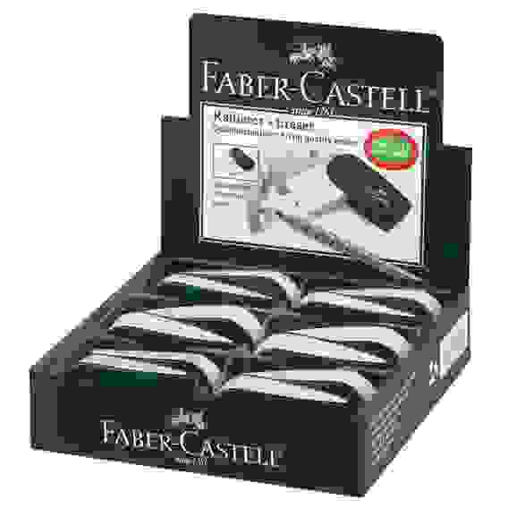 Ластик Faber-Castell \"Sleeve\" в зеленом пластик.футляре, прямоуг.формы, размер 73*34*15мм