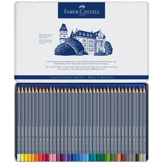 Карандаши Faber-Castell \"Goldfaber Aqua\" акварельные художественные,36 цв.в метал. коробке
