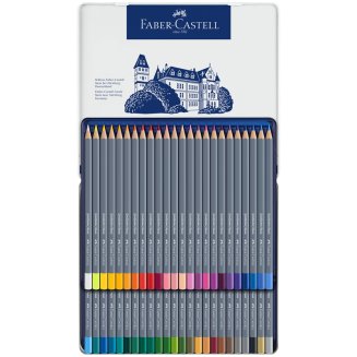 Карандаши Faber-Castell \"Goldfaber Aqua\" акварельные художественные, 48 цв.в метал.коробке