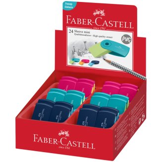Ластик Faber-Castell \"Sleeve Mini\" в пластик.футляре, прямоуг.формы, размер 54*25*13мм арх