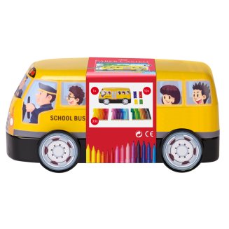 Набор Faber-Castell \"Connector School Bus\" для рисования, 33 фломастера, 10 клипс в метал.кор.