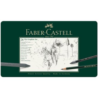 Набор Faber-Castell \"Pitt Graphite\" карандашей чернографитных, 26 предметов в метал.коробке
