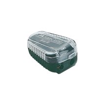 Точилка Faber-Castell \"TK\" пластиковая для грифелей с 2мя отверстиями, контейнером, зеленая