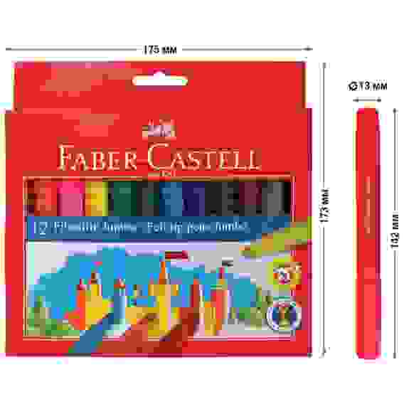 Фломастеры Faber-Castell \"Jumbo\" утолщенные в наборе из 12цв., смываемые в карт.упаковке