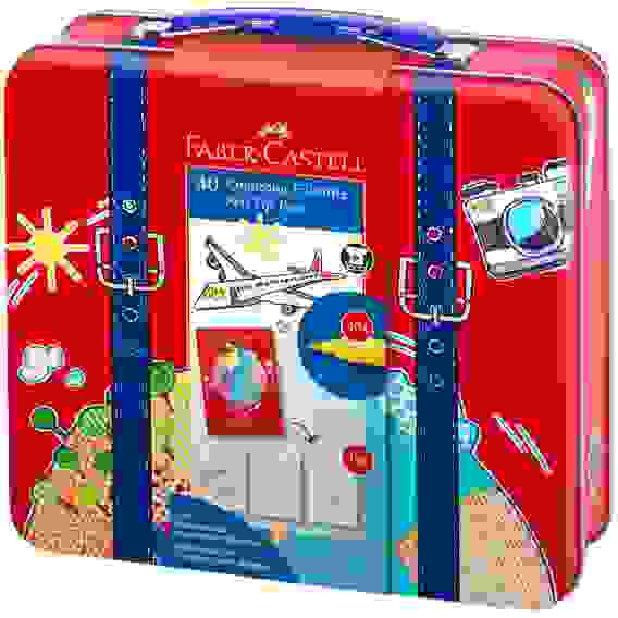 Набор для рисования Faber-Castell \"Connector\" 40 фломастеров+6 клипс+паспорт раскраск., метал.