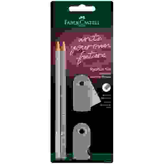 Набор карандашей ч/г Faber-Castell "Sparkle", 2шт., трехгран., заточен., точилка и ластик Sleeve, ба