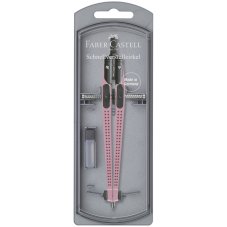 Циркуль Faber-Castell \"Grip\", дымчато-розовый, + грифели, пластиковый футляр