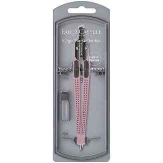 Циркуль Faber-Castell \"Grip\", дымчато-розовый, + грифели, пластиковый футляр