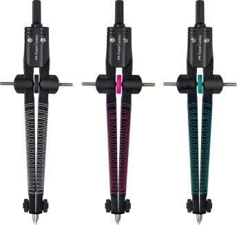 Циркуль Faber-Castell \"Twister 2021\", цвет ассорти, + грифели, пластиковый футляр