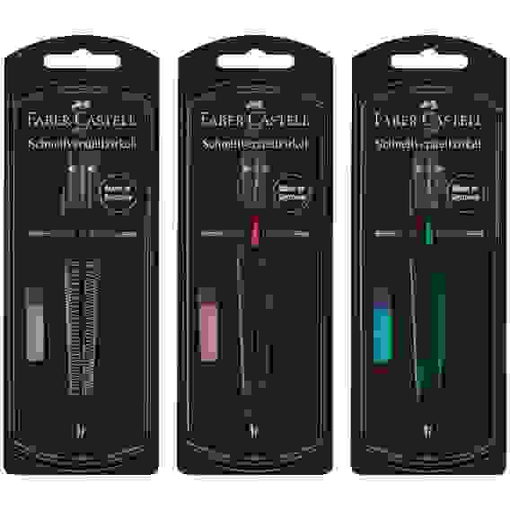 Циркуль Faber-Castell "Twister 2021", цвет ассорти, + грифели, пластиковый футляр