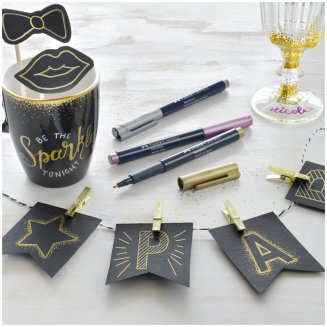 Набор маркеров для декорирования Faber-Castell \"Metallics\", 6 цв, металлик, пулевидный, 1,5мм, блист