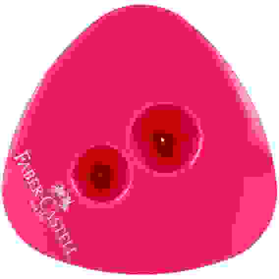 Точилка пластиковая Faber-Castell \"Grip Auto Mini\", 2 отверстия, контейнер, розов./оранж., бирюзов./