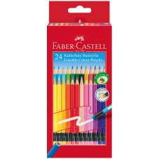 Карандаши цветные стираемые Faber-Castell, 24цв., заточен., картон, европодвес