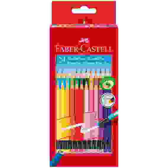 Карандаши цветные стираемые Faber-Castell, 24цв., заточен., картон, европодвес