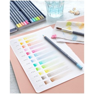 Карандаши акварельные художественные Faber-Castell \"Goldfaber Aqua\", 12цв. пастельных , метал. короб