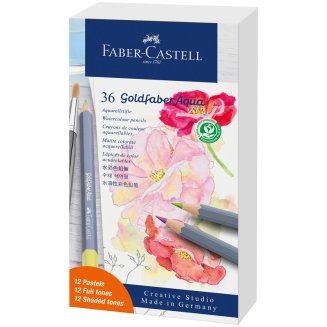 Карандаши акварельные художественные Faber-Castell \"Goldfaber Aqua\", 36цв., картонная упаковка