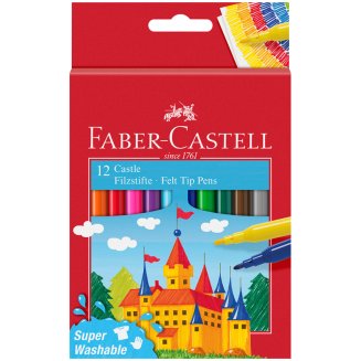 Фломастеры Faber-Castell \"Замок\", 12цв., смываемые, картон, европодвес