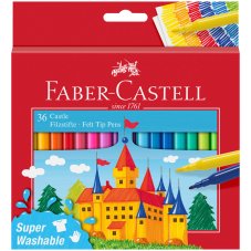 Фломастеры Faber-Castell \"Замок\", 36цв., смываемые, картон, европодвес