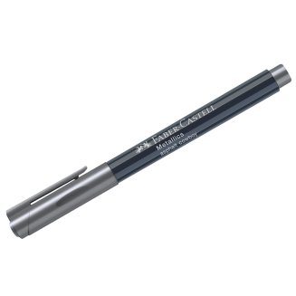 Маркер для декорирования Faber-Castell \"Metallics\", серый металлик, пулевидный, 1,5мм