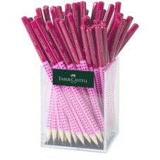 Карандаш ч/г Faber-Castell \"Grip 2001 Two Tone\", B, трехгран., заточен., розовый корп., стакан