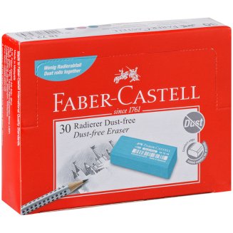 Ластик Faber-Castell \"Dust Free\", прямоугольный, картонный футляр, 11*18*41мм, бирюзов./розов./синий