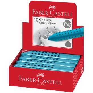 Ластик Faber-Castell \"Grip 2001\", трехгранный, 90*15*15мм, бирюзовый