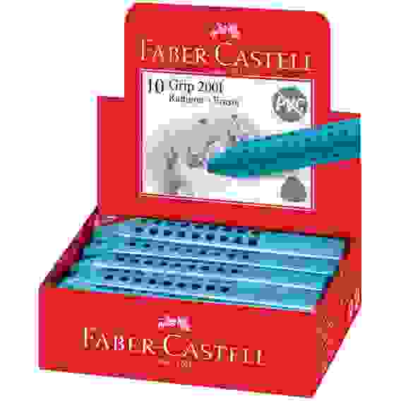 Ластик Faber-Castell "Grip 2001", трехгранный, 90*15*15мм, бирюзовый