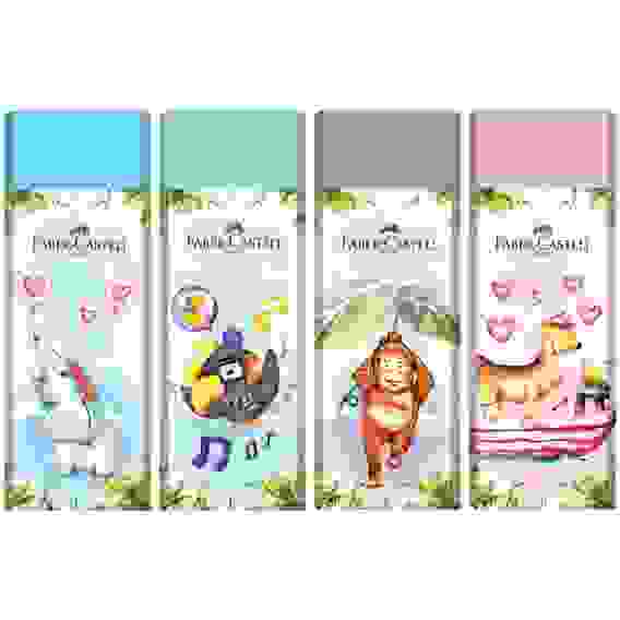 Ластик Faber-Castell \"Happy Jungle\", прямоугольный, картонный футляр, 62*21,5*11,5мм, ассорти