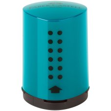 Точилка пластиковая Faber-Castell \"Grip 2001 Mini\", 1 отверстие, контейнер, бирюзовая