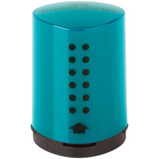 Точилка пластиковая Faber-Castell \"Grip 2001 Mini\", 1 отверстие, контейнер, бирюзовая