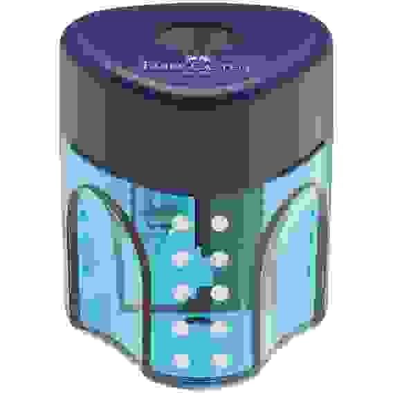 Точилка пластиковая Faber-Castell \"Grip Auto Mini\", 1 отверстие, контейнер, розов./оранж., бирюзов.