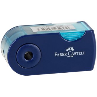 Точилка пластиковая Faber-Castell "Sleeve Mini", 1 отверстие, контейнер, розов./оранж., бирюзов.