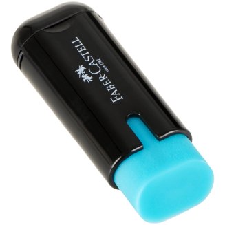 Точилка пластиковая с ластиком Faber-Castell \"Combi\", 1 отверстие, контейнер, ассорти