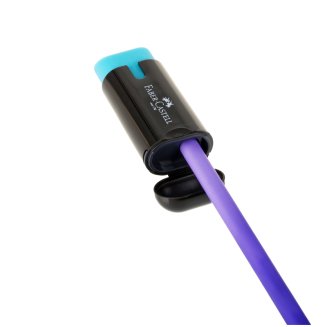 Точилка пластиковая с ластиком Faber-Castell \"Combi\", 1 отверстие, контейнер, ассорти