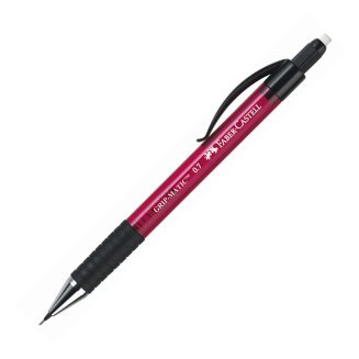 Карандаш Faber-Castell \"Grip Matic 1377\" механический, 0,7мм,автомат.выдв.гриф., с ластиком,красный