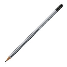Карандаш Faber-Castell \"Grip 2001\" чернографитный, тв. В, трехгранный, с ластиком, заточ.