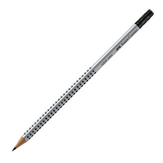 Карандаш Faber-Castell \"Grip 2001\" чернографитный, тв. В, трехгранный, с ластиком, заточ.